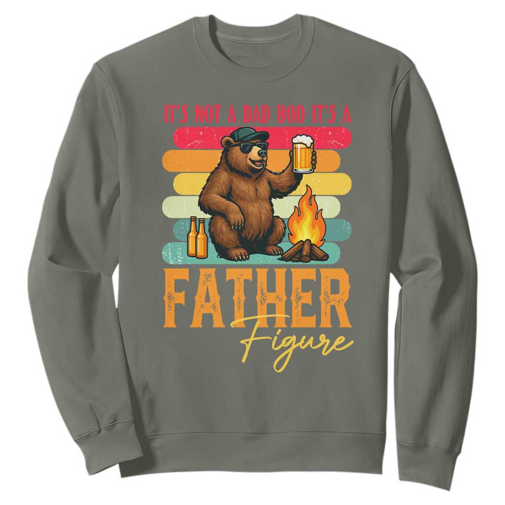 Funny Bear Dad Sweatshirt It Is Not A Dad Bod It Is A Father Figure TS12 Military Green Print Your Wear