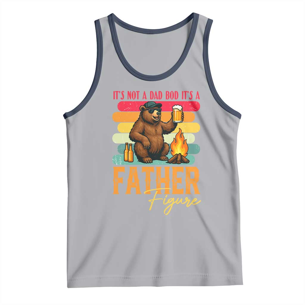 Funny Bear Dad Tank Top It Is Not A Dad Bod It Is A Father Figure TS12 Athletic Heather Navy Print Your Wear