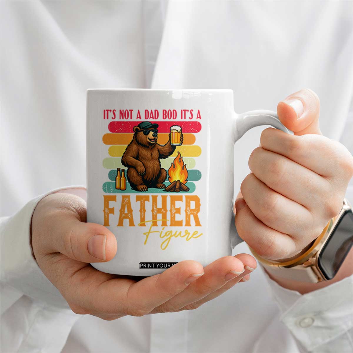 Funny Bear Dad Coffee Mug It Is Not A Dad Bod It Is A Father Figure TS12 Print Your Wear