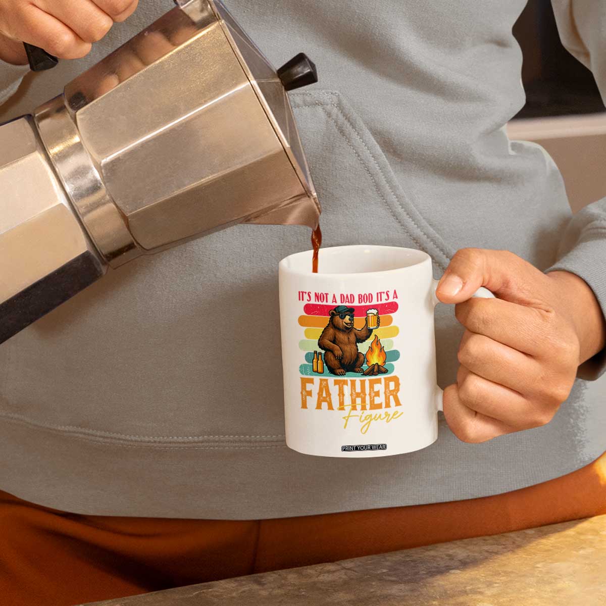 Funny Bear Dad Coffee Mug It Is Not A Dad Bod It Is A Father Figure TS12 Print Your Wear