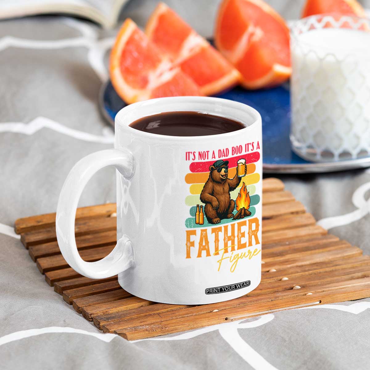 Funny Bear Dad Coffee Mug It Is Not A Dad Bod It Is A Father Figure TS12 Print Your Wear