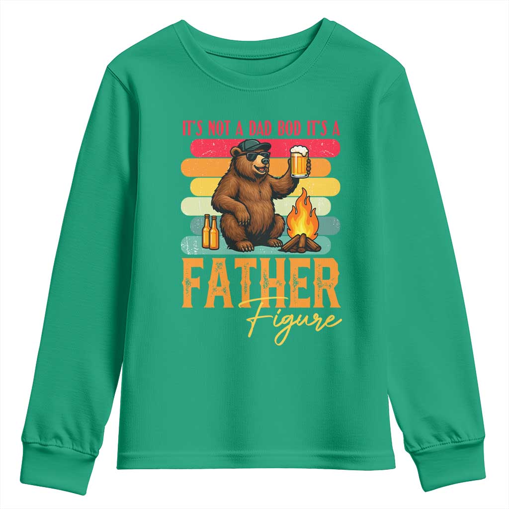 Funny Bear Dad Youth Sweatshirt It Is Not A Dad Bod It Is A Father Figure TS12 Irish Green Print Your Wear