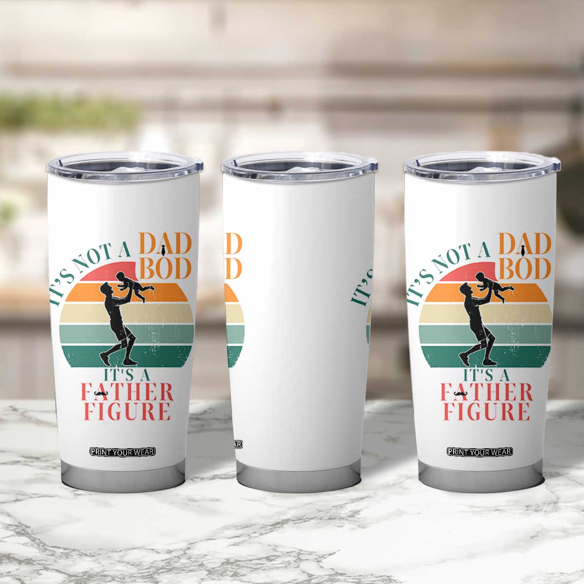 It Is Not A Dad Bod It Is A Father Figure Tumbler Cup Funny Dad Saying TS12 Print Your Wear