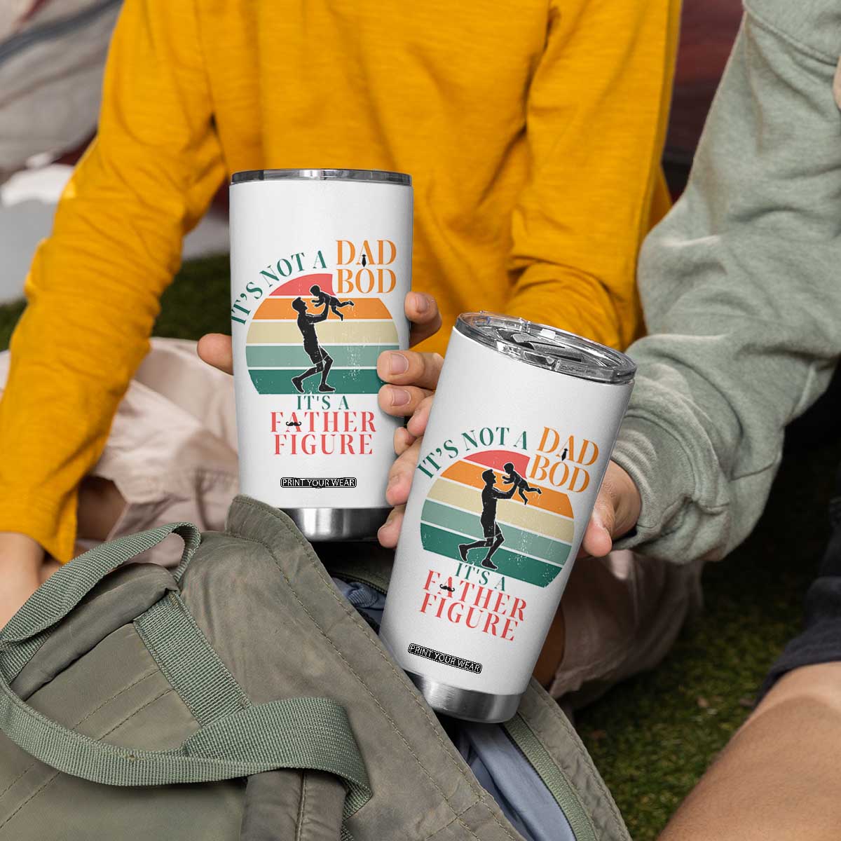 It Is Not A Dad Bod It Is A Father Figure Tumbler Cup Funny Dad Saying TS12 Print Your Wear
