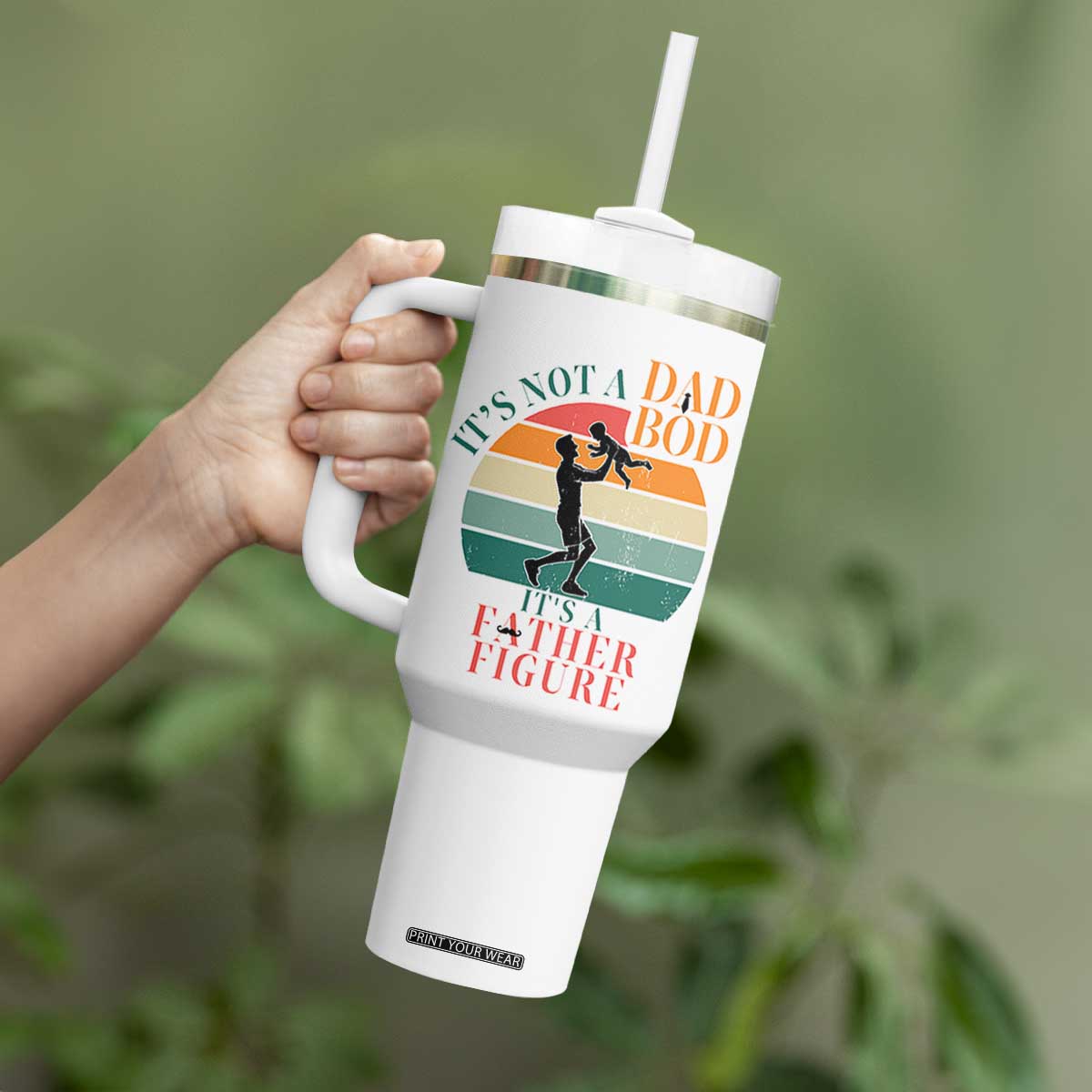It Is Not A Dad Bod It Is A Father Figure Tumbler With Handle Funny Dad Saying TS12 Print Your Wear