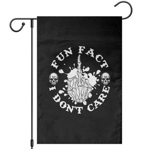 Dark Humor Skeleton Fun Fact I Do Not Care Vibe Garden Flag TS12 Black Print Your Wear