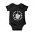Dark Humor Skeleton Fun Fact I Do Not Care Vibe Baby Onesie TS12 Black Print Your Wear