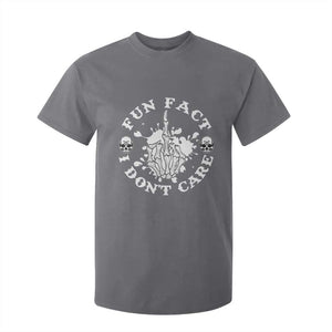 Dark Humor Skeleton Fun Fact I Do Not Care Vibe T Shirt For Kid TS12 Charcoal Print Your Wear