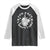 Dark Humor Skeleton Fun Fact I Do Not Care Vibe Raglan Shirt TS12 Black White Print Your Wear