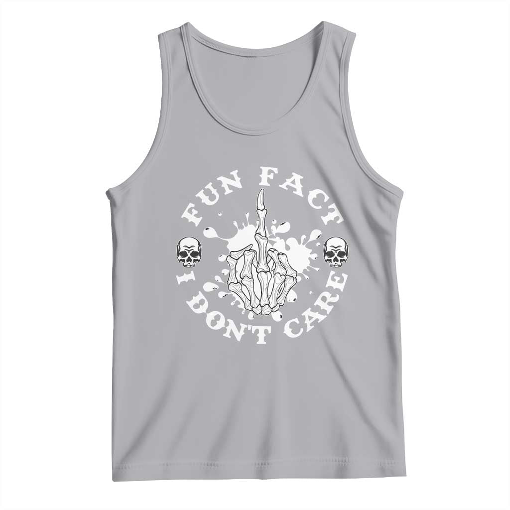 Dark Humor Skeleton Fun Fact I Do Not Care Vibe Tank Top TS12 Athletic Heather Print Your Wear