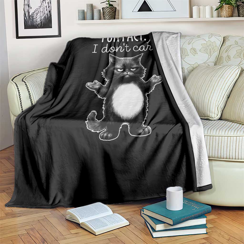 Funny Cat Lover Throw Blanket Fun Fact I Do Not Care Quote TS12 Print Your Wear