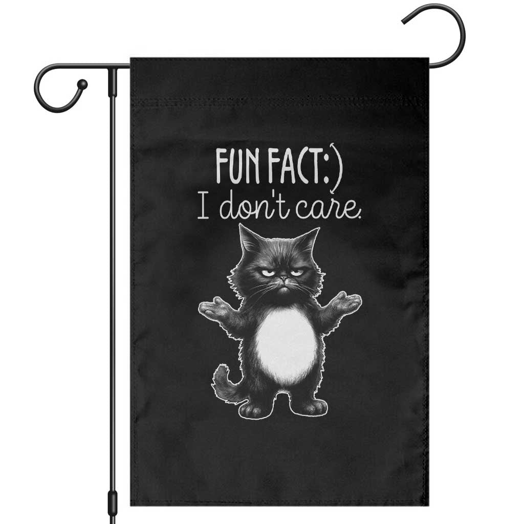 Funny Cat Lover Garden Flag Fun Fact I Do Not Care Quote TS12 Black Print Your Wear