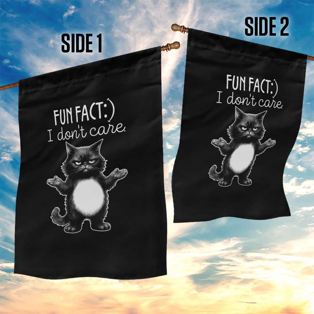 Funny Cat Lover Garden Flag Fun Fact I Do Not Care Quote TS12 Print Your Wear