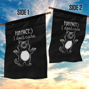 Funny Cat Lover Garden Flag Fun Fact I Do Not Care Quote TS12 Print Your Wear
