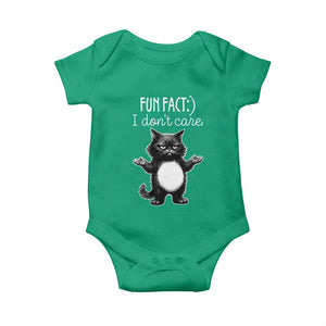 Funny Cat Lover Baby Onesie Fun Fact I Do Not Care Quote TS12 Irish Green Print Your Wear