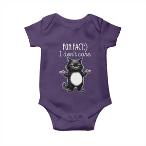 Funny Cat Lover Baby Onesie Fun Fact I Do Not Care Quote TS12 Purple Print Your Wear
