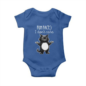 Funny Cat Lover Baby Onesie Fun Fact I Do Not Care Quote TS12 Royal Blue Print Your Wear