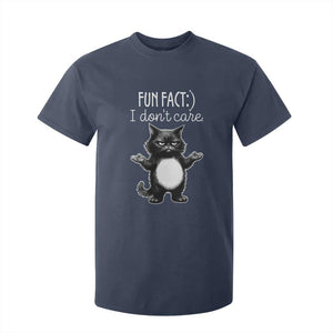 Funny Cat Lover T Shirt For Kid Fun Fact I Do Not Care Quote TS12 Navy Print Your Wear