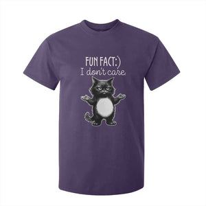 Funny Cat Lover T Shirt For Kid Fun Fact I Do Not Care Quote TS12 Purple Print Your Wear
