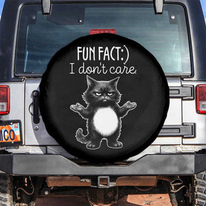Funny Cat Lover Spare Tire Cover Fun Fact I Do Not Care Quote TS12 No hole Black Print Your Wear