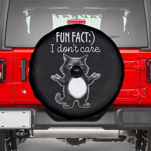 Funny Cat Lover Spare Tire Cover Fun Fact I Do Not Care Quote TS12 Black Print Your Wear