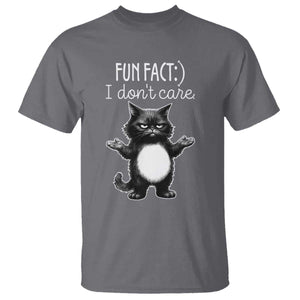 Funny Cat Lover T Shirt Fun Fact I Do Not Care Quote TS12 Charcoal Print Your Wear