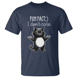 Funny Cat Lover T Shirt Fun Fact I Do Not Care Quote TS12 Navy Print Your Wear
