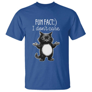 Funny Cat Lover T Shirt Fun Fact I Do Not Care Quote TS12 Royal Blue Print Your Wear