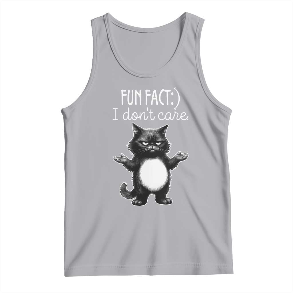 Funny Cat Lover Tank Top Fun Fact I Do Not Care Quote TS12 Athletic Heather Print Your Wear