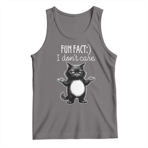 Funny Cat Lover Tank Top Fun Fact I Do Not Care Quote TS12 Deep Heather Print Your Wear