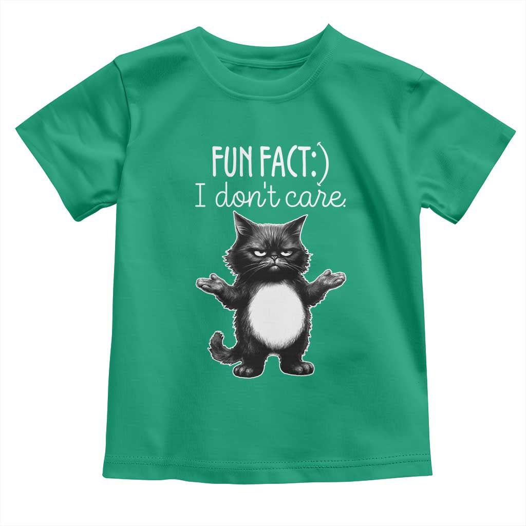 Funny Cat Lover Toddler T Shirt Fun Fact I Do Not Care Quote TS12 Irish Green Print Your Wear