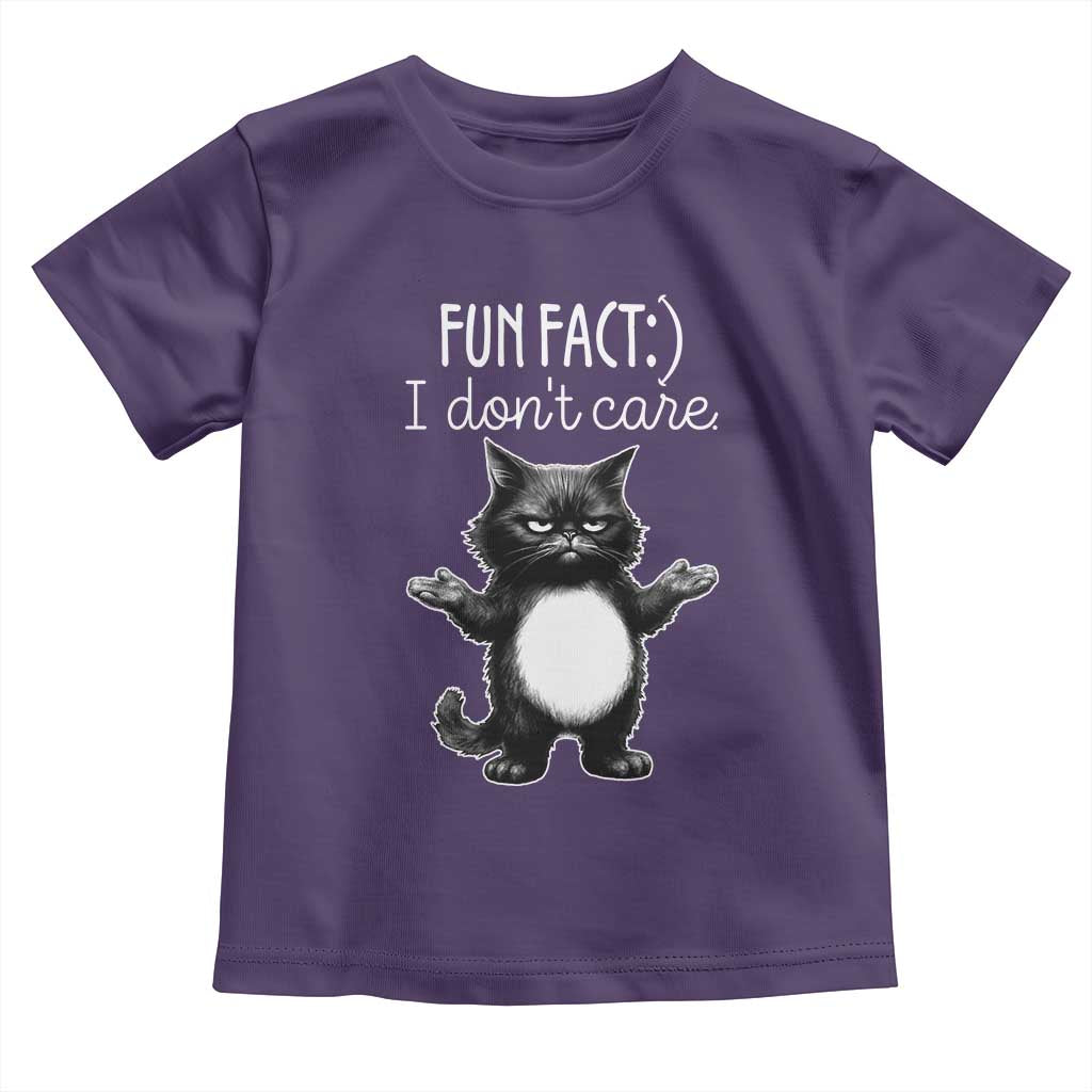Funny Cat Lover Toddler T Shirt Fun Fact I Do Not Care Quote TS12 Purple Print Your Wear