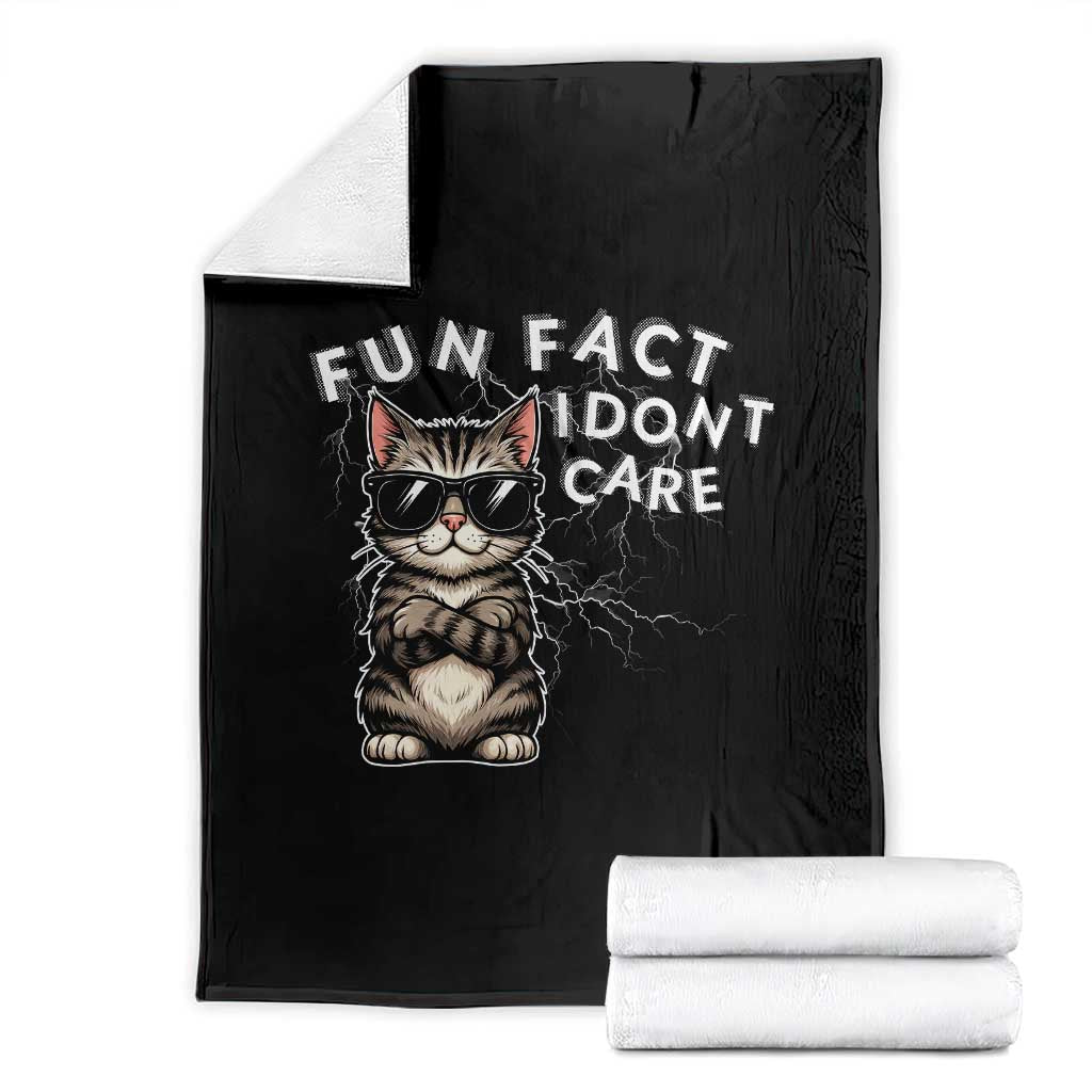 Fun Fact I Do Not Care Throw Blanket Grumpy Cat Lover TS12 Black Print Your Wear
