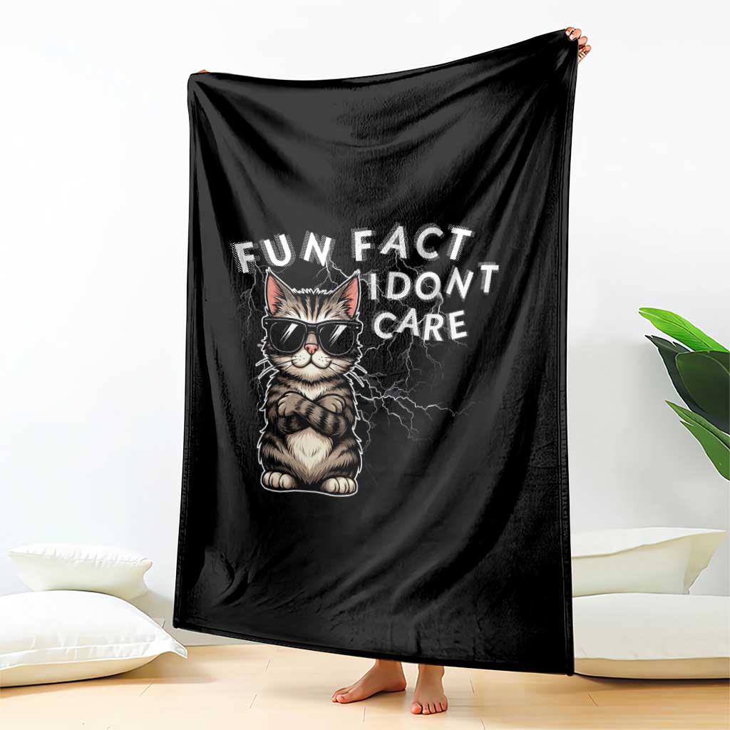 Fun Fact I Do Not Care Throw Blanket Grumpy Cat Lover TS12 Print Your Wear