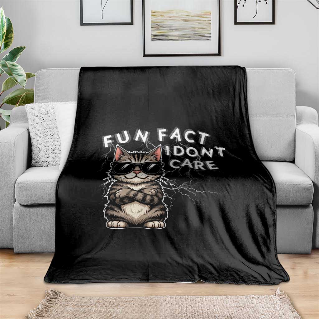 Fun Fact I Do Not Care Throw Blanket Grumpy Cat Lover TS12 Print Your Wear