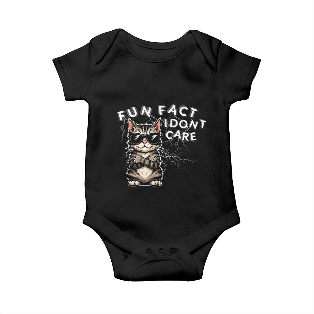 Fun Fact I Do Not Care Baby Onesie Grumpy Cat Lover TS12 Black Print Your Wear