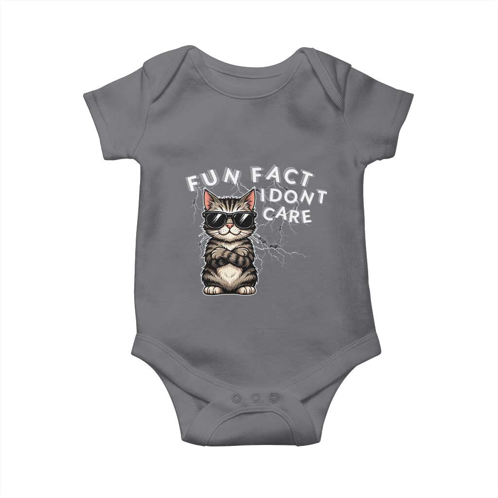 Fun Fact I Do Not Care Baby Onesie Grumpy Cat Lover TS12 Charcoal Print Your Wear