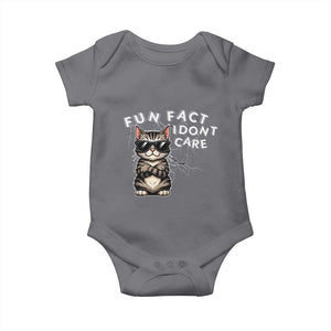 Fun Fact I Do Not Care Baby Onesie Grumpy Cat Lover TS12 Charcoal Print Your Wear