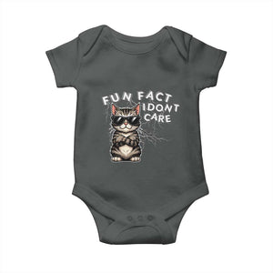 Fun Fact I Do Not Care Baby Onesie Grumpy Cat Lover TS12 Dark Heather Print Your Wear