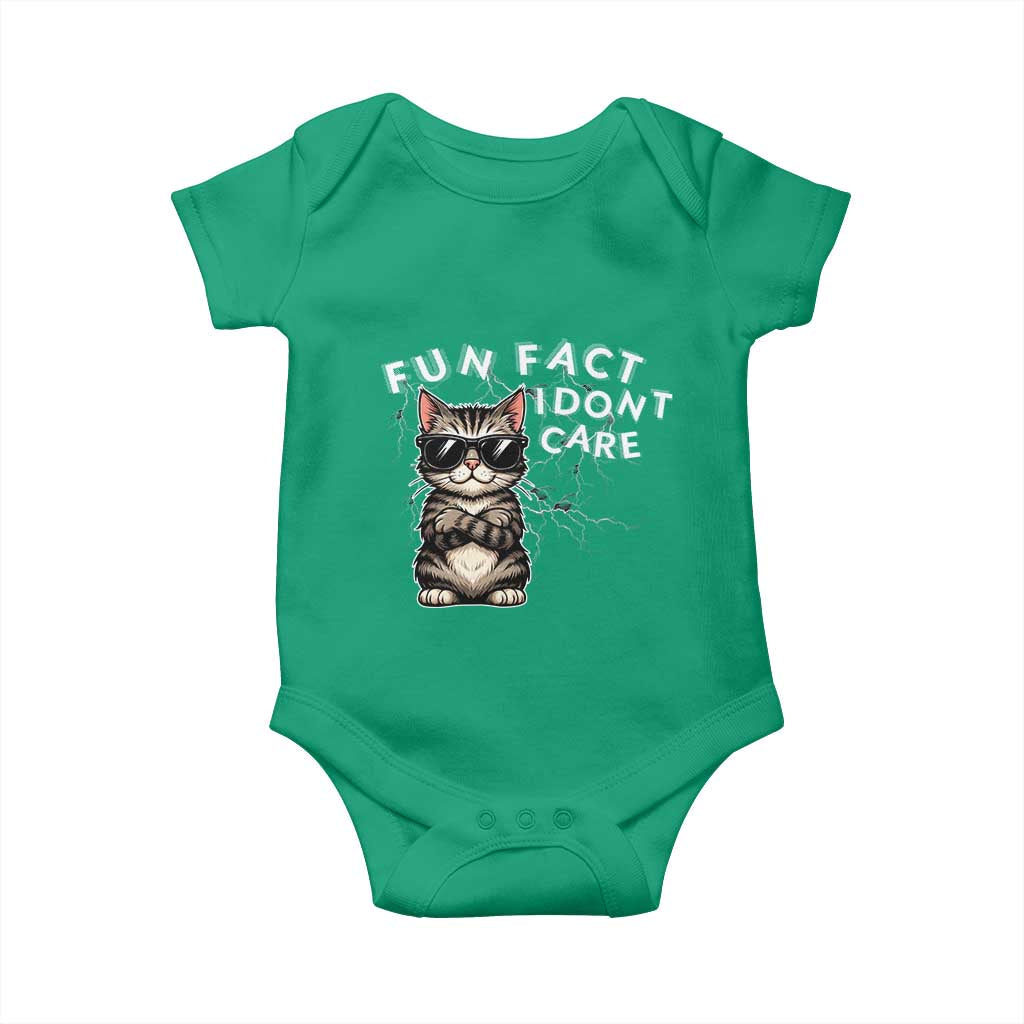 Fun Fact I Do Not Care Baby Onesie Grumpy Cat Lover TS12 Irish Green Print Your Wear