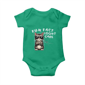 Fun Fact I Do Not Care Baby Onesie Grumpy Cat Lover TS12 Irish Green Print Your Wear