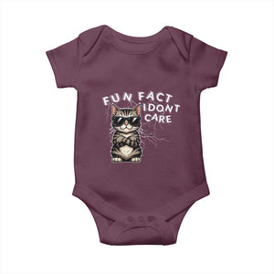 Fun Fact I Do Not Care Baby Onesie Grumpy Cat Lover TS12 Maroon Print Your Wear