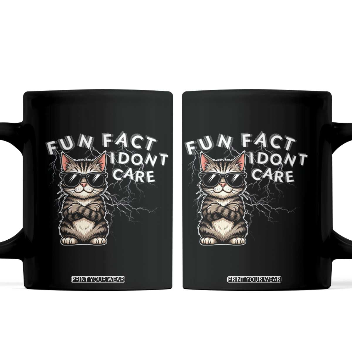 Fun Fact I Do Not Care Coffee Mug Grumpy Cat Lover TS12 Black Print Your Wear