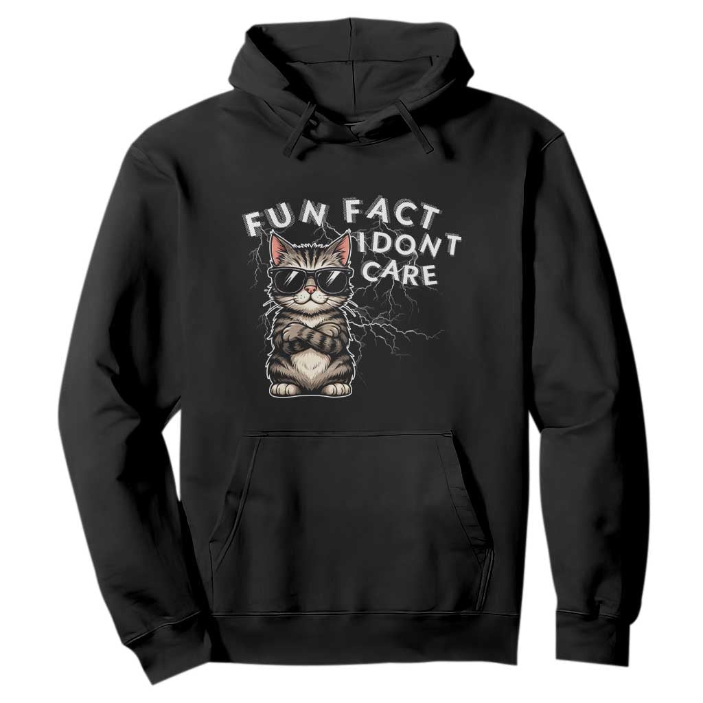 Fun Fact I Do Not Care Hoodie Grumpy Cat Lover TS12 Black Print Your Wear