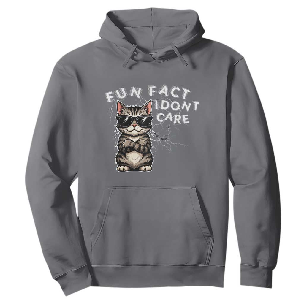 Fun Fact I Do Not Care Hoodie Grumpy Cat Lover TS12 Charcoal Print Your Wear