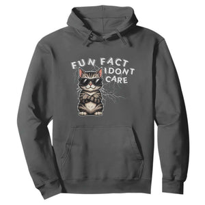 Fun Fact I Do Not Care Hoodie Grumpy Cat Lover TS12 Dark Heather Print Your Wear
