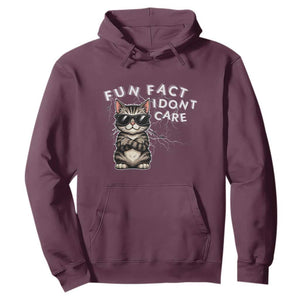 Fun Fact I Do Not Care Hoodie Grumpy Cat Lover TS12 Maroon Print Your Wear