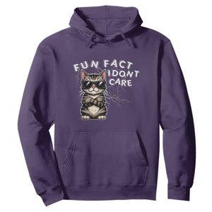 Fun Fact I Do Not Care Hoodie Grumpy Cat Lover TS12 Purple Print Your Wear
