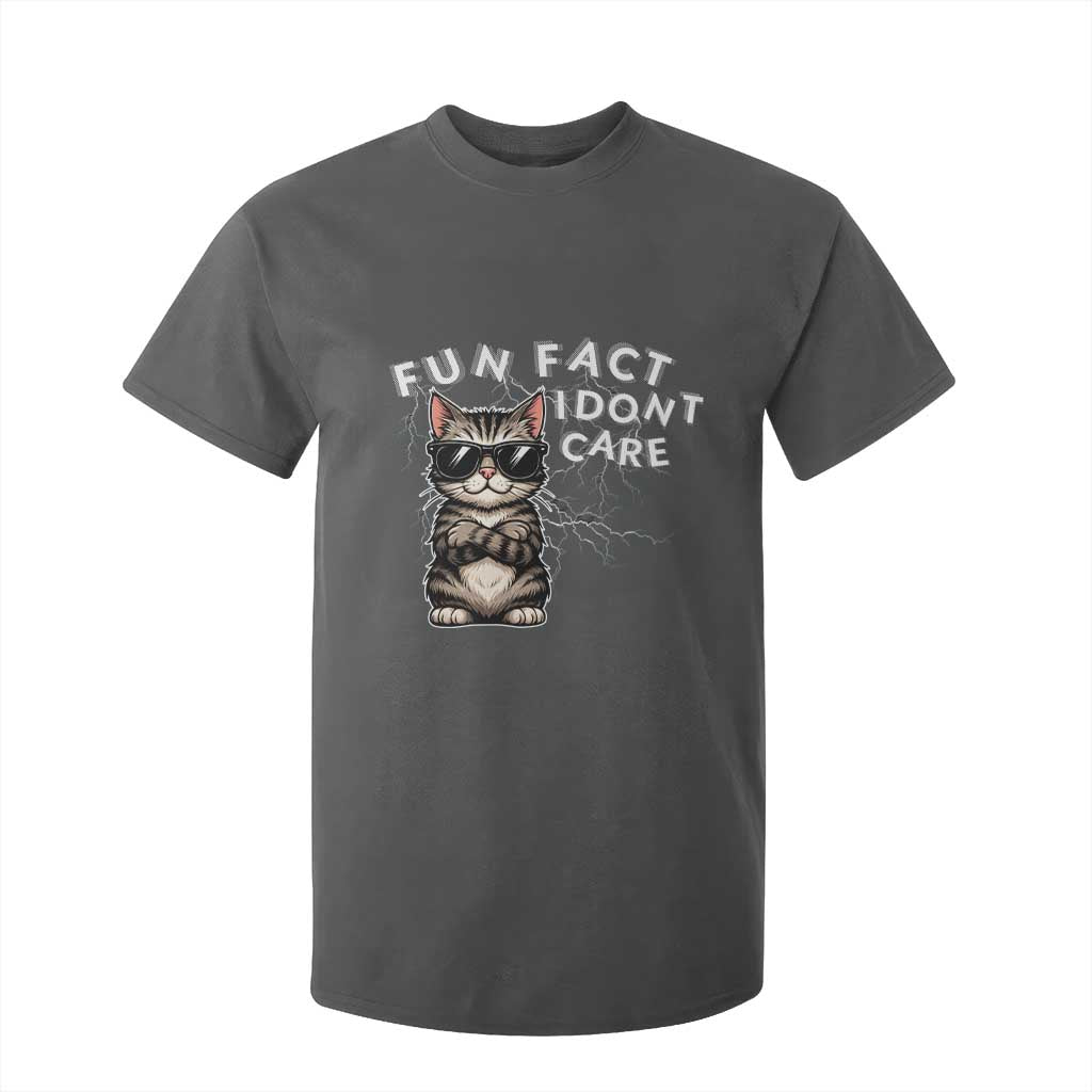 Fun Fact I Do Not Care T Shirt For Kid Grumpy Cat Lover TS12 Dark Heather Print Your Wear