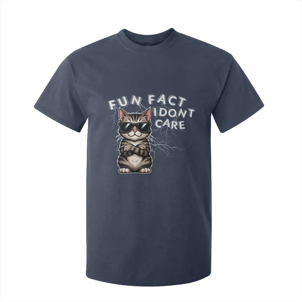 Fun Fact I Do Not Care T Shirt For Kid Grumpy Cat Lover TS12 Navy Print Your Wear